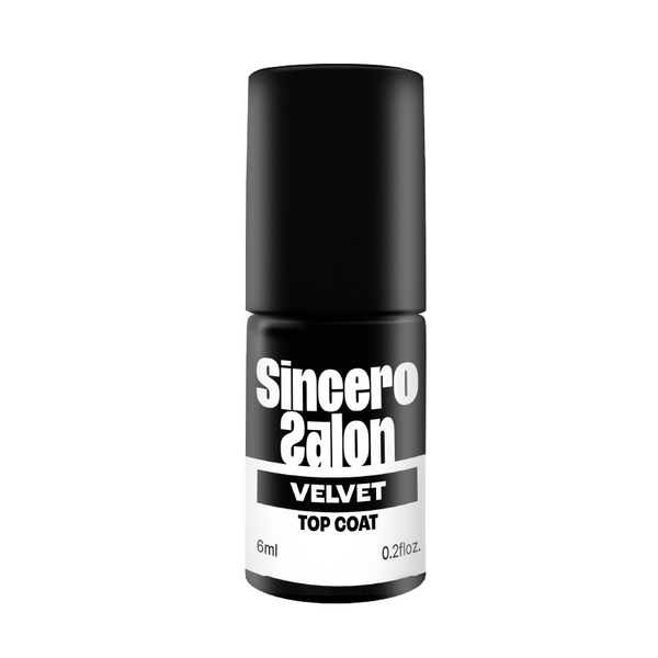 Matt geelküünelaki pealiskiht "Sincero Salon", Top Coat Velvet, 6 ml