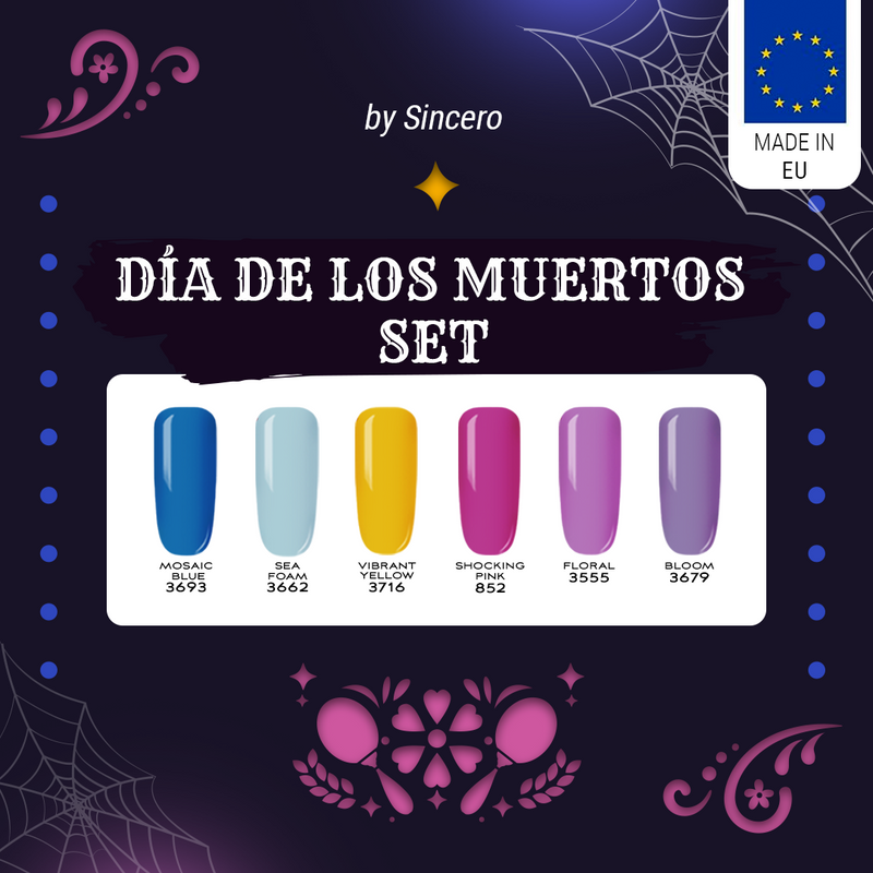 Geelküünelakkide komplekt "Sincero Salon" Dia de Muertos, 6 tk x 6 ml