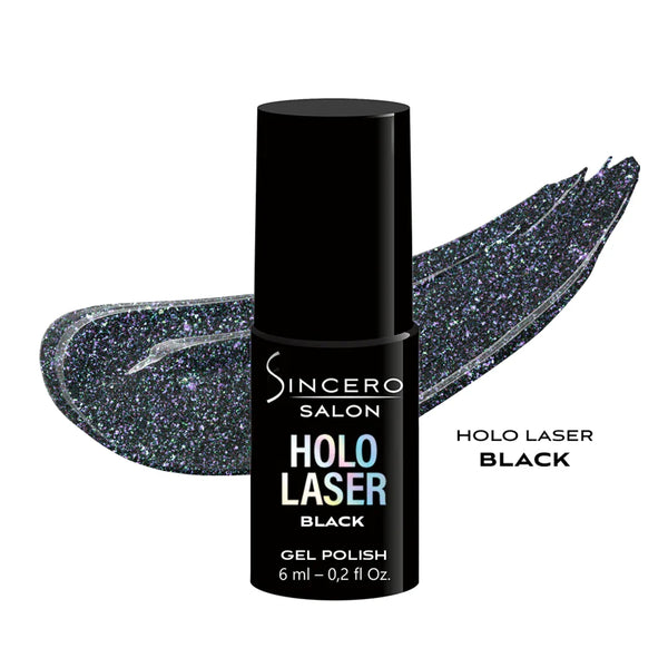 Geelküünelakk "Sincero Salon" HOLO Laser, must, 6 ml