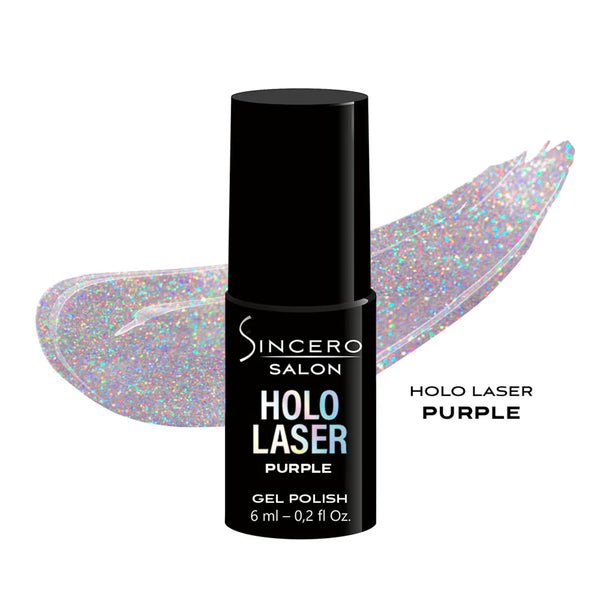 Geelküünelakk "Sincero Salon" HOLO Laser, lilla, 6 ml