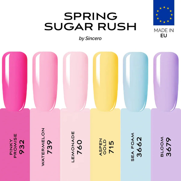 Geelküünelakkide komplekt "Sincero Salon" Spring Sugar Rush, 6 tk x 6 ml