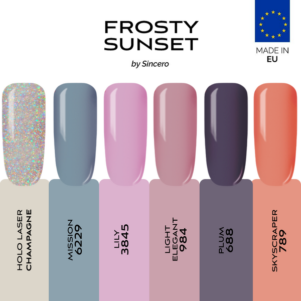 Geelküünelakkide komplekt "Sincero Salon" Frosty Sunset, 6 tk x 6 ml