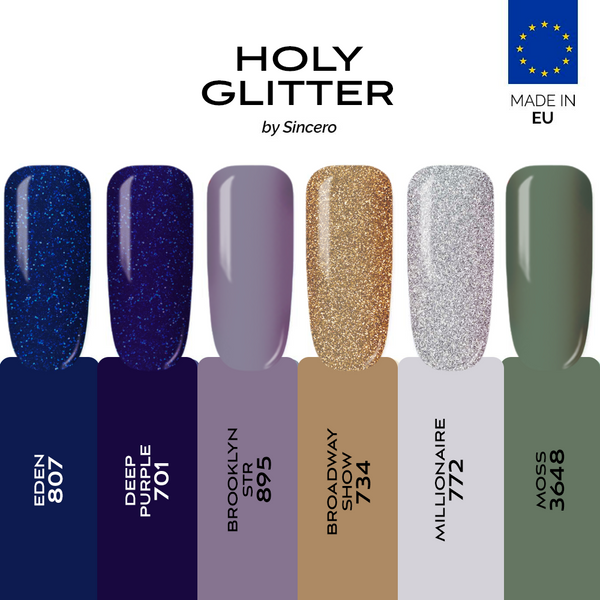 Geelküünelakkide komplekt "Sincero Salon" Holy Glitter, 6 tk x 6 ml