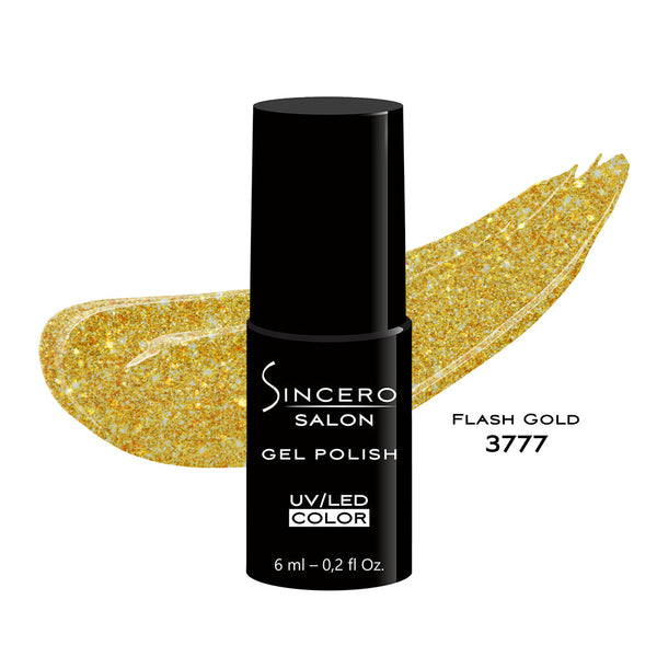 Geelküünelakk "Sincero Salon", 6 ml, Flash Gold, 3777