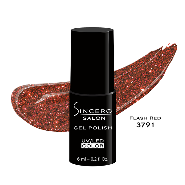 Geelküünelakk "Sincero Salon" 6 ml, Flash Red, 3791