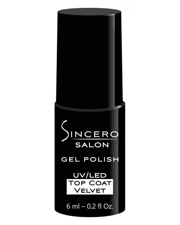 Matt geelküünelaki pealiskiht "Sincero Salon", Top Coat Velvet, 6 ml