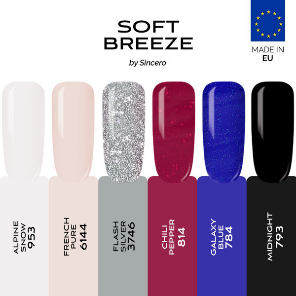 Geelküünelakkide komplekt "Sincero Salon" Soft breeze, 6 tk x 6 ml