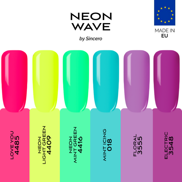 Geelküünelakkide komplekt "Sincero Salon" NEON WAVE, 6 tk x 6 ml